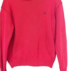 Vintage Polo by Ralph Lauren Classic Red Crewneck Knit‎ Sweater, Sz L